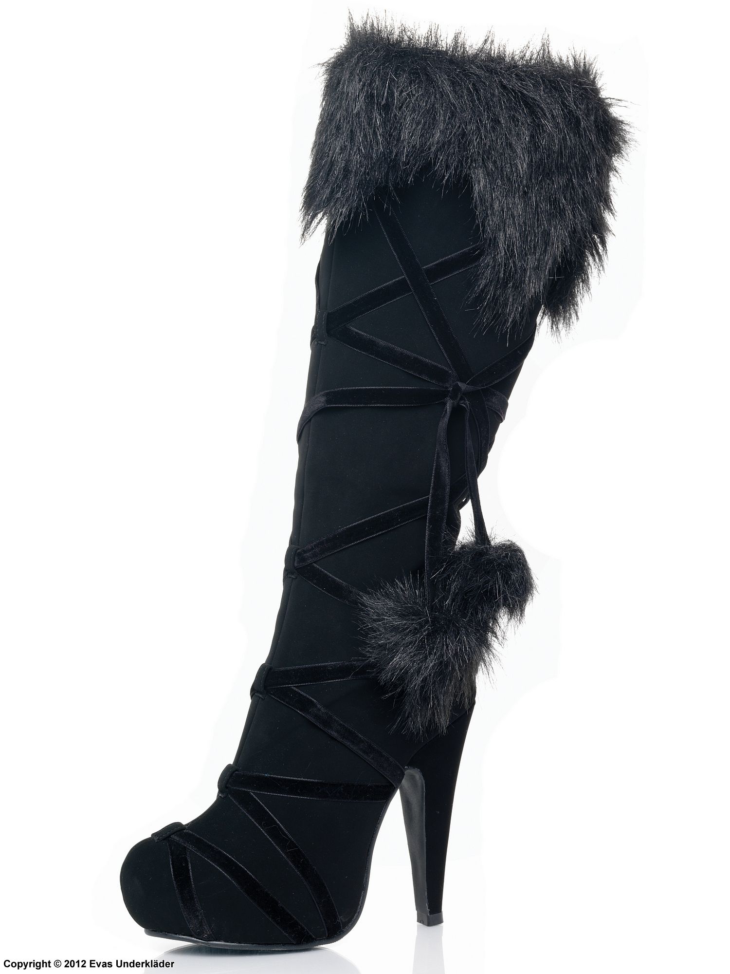 Boot with faux fur trim